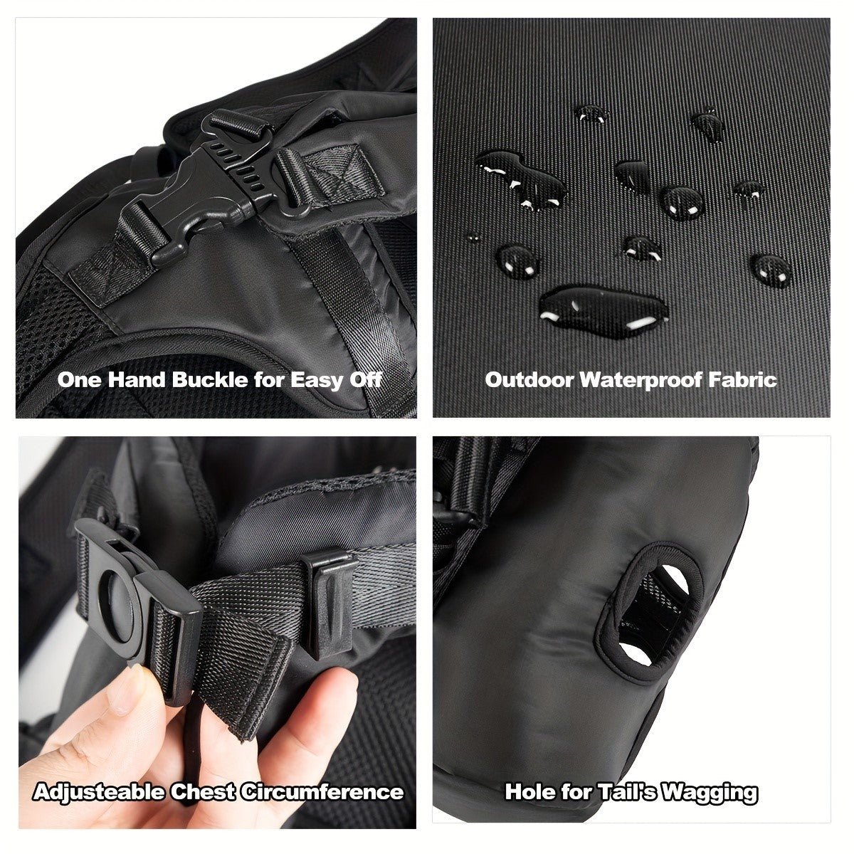 Dog Backpack Black - Merry Puppy