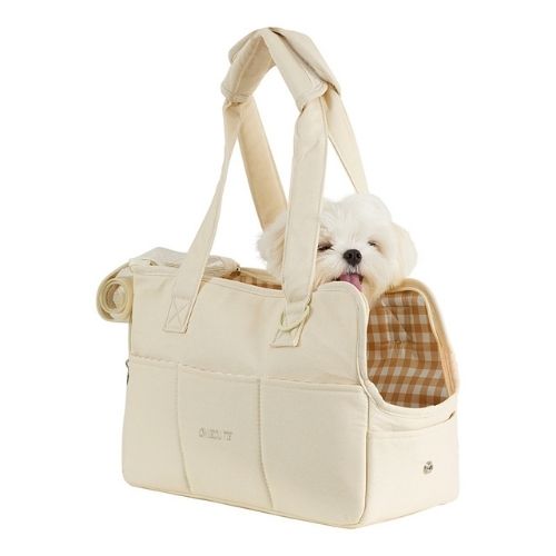 dog carrier bag color beige