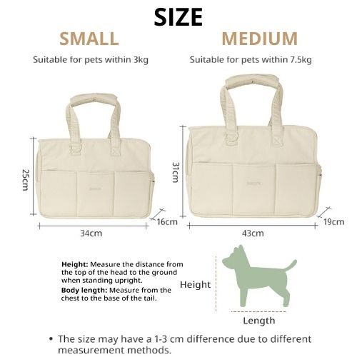 dog carrier bag sizes small and medium